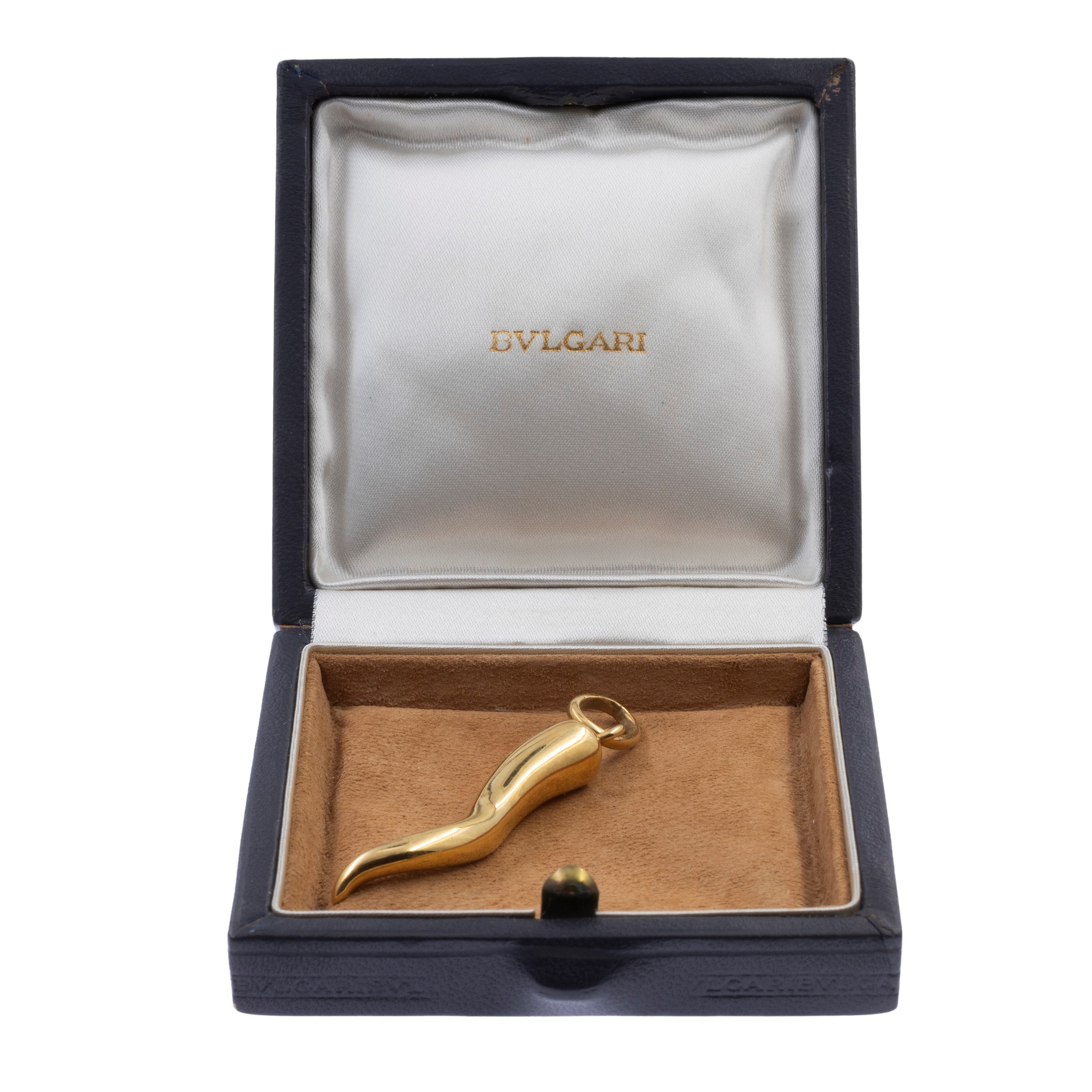 Bulgari pendente corno in oro giallo 18kt