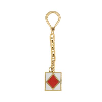 Portachiavi in Oro Giallo 18kt e Smalto Policromo