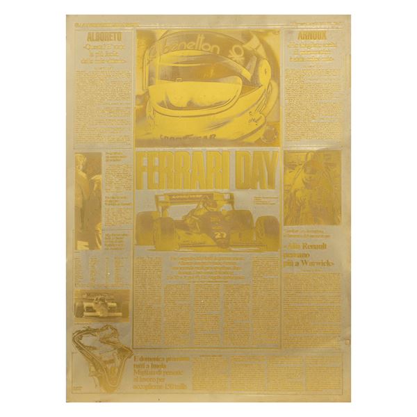 Messagero press slab  (April 30, 1984)  - Auction 20th Centuries Paintings Web Only - Colasanti Casa d'Aste