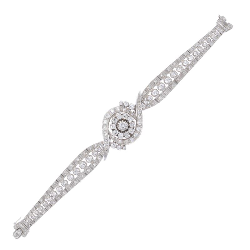 Bracciale in Oro Bianco 18kt e Diamanti