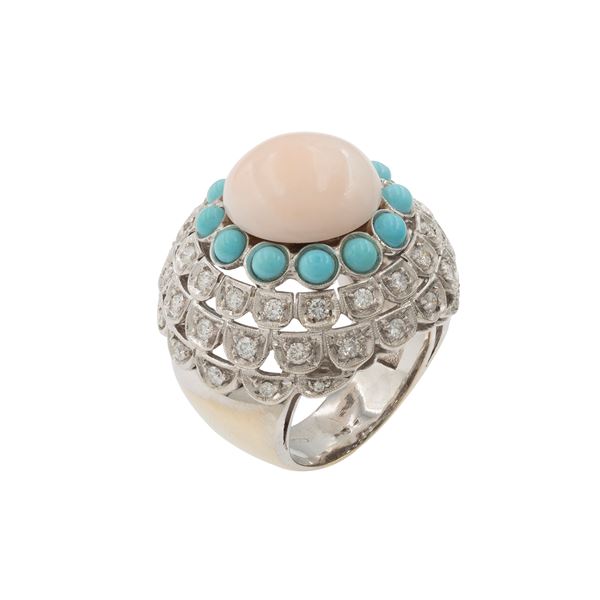 Anello cocktail in oro bianco 18kt