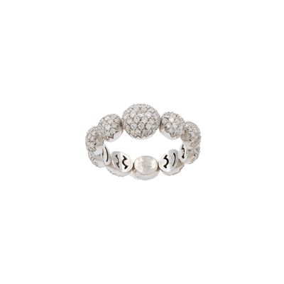 Anello Sfere in Oro Bianco 18kt e Diamanti