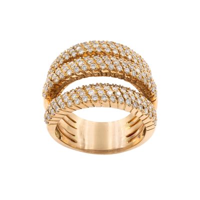 Anello a Cinque Riviere in Oro Rosa 18kt e Diamanti