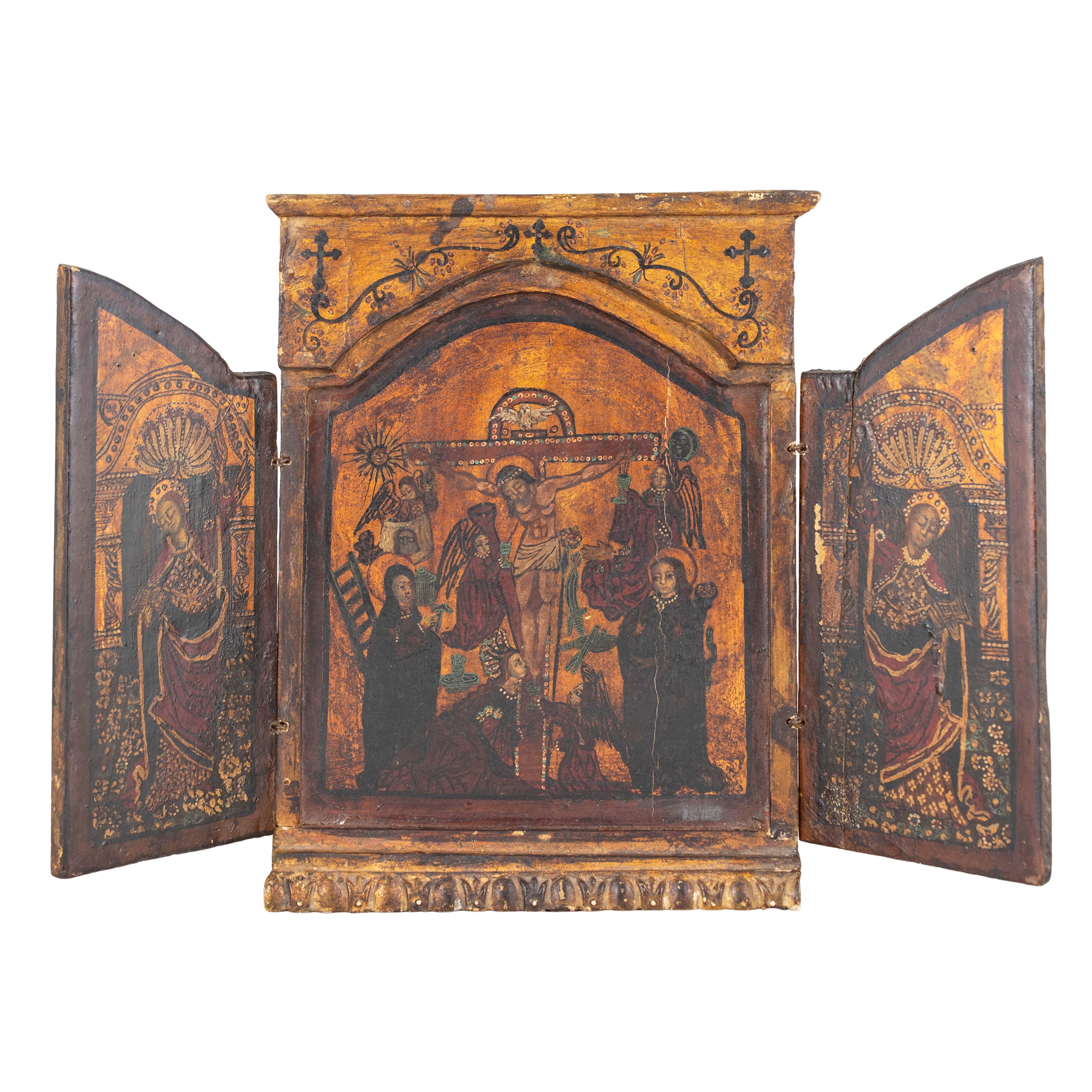 Icona a Trittico Tempera su Legno