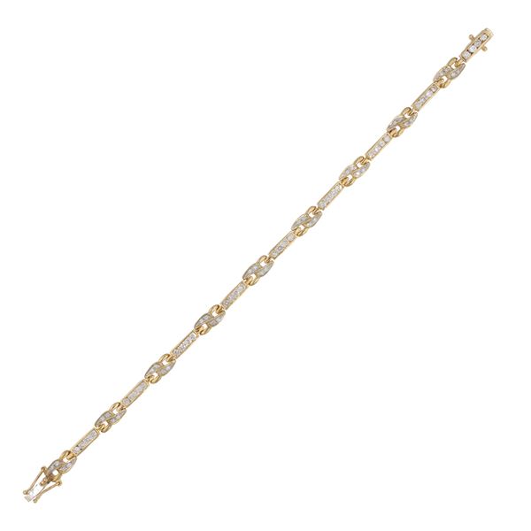 Bracciale in oro giallo 18kt e diamanti