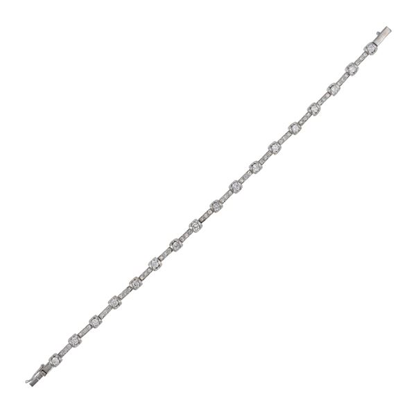 Bracciale tennis in oro bianco 18kt e diamanti