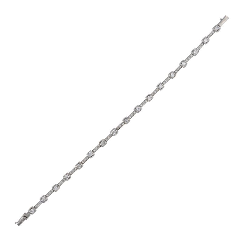 Bracciale Tennis in Oro Bianco 18kt e Diamanti