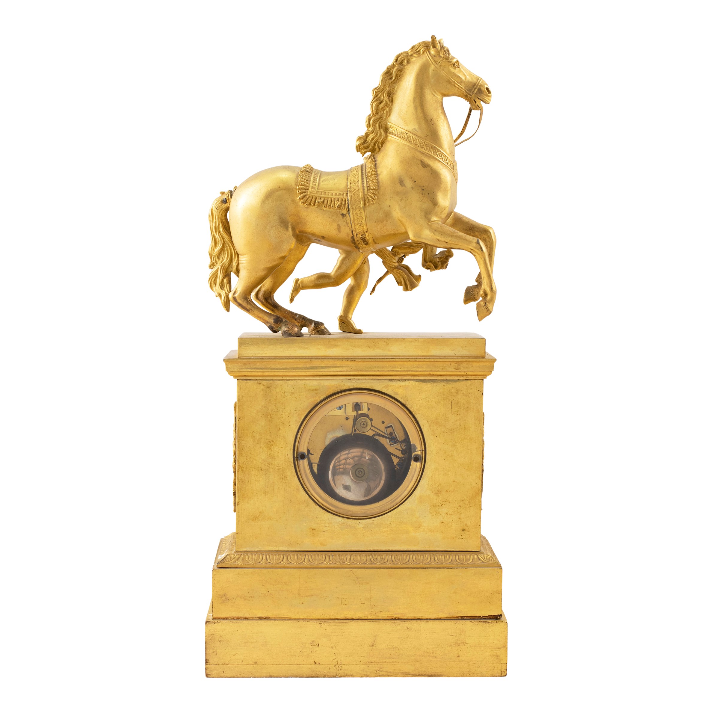 Orologio a Pendolo da Tavolo in Bronzo Dorato