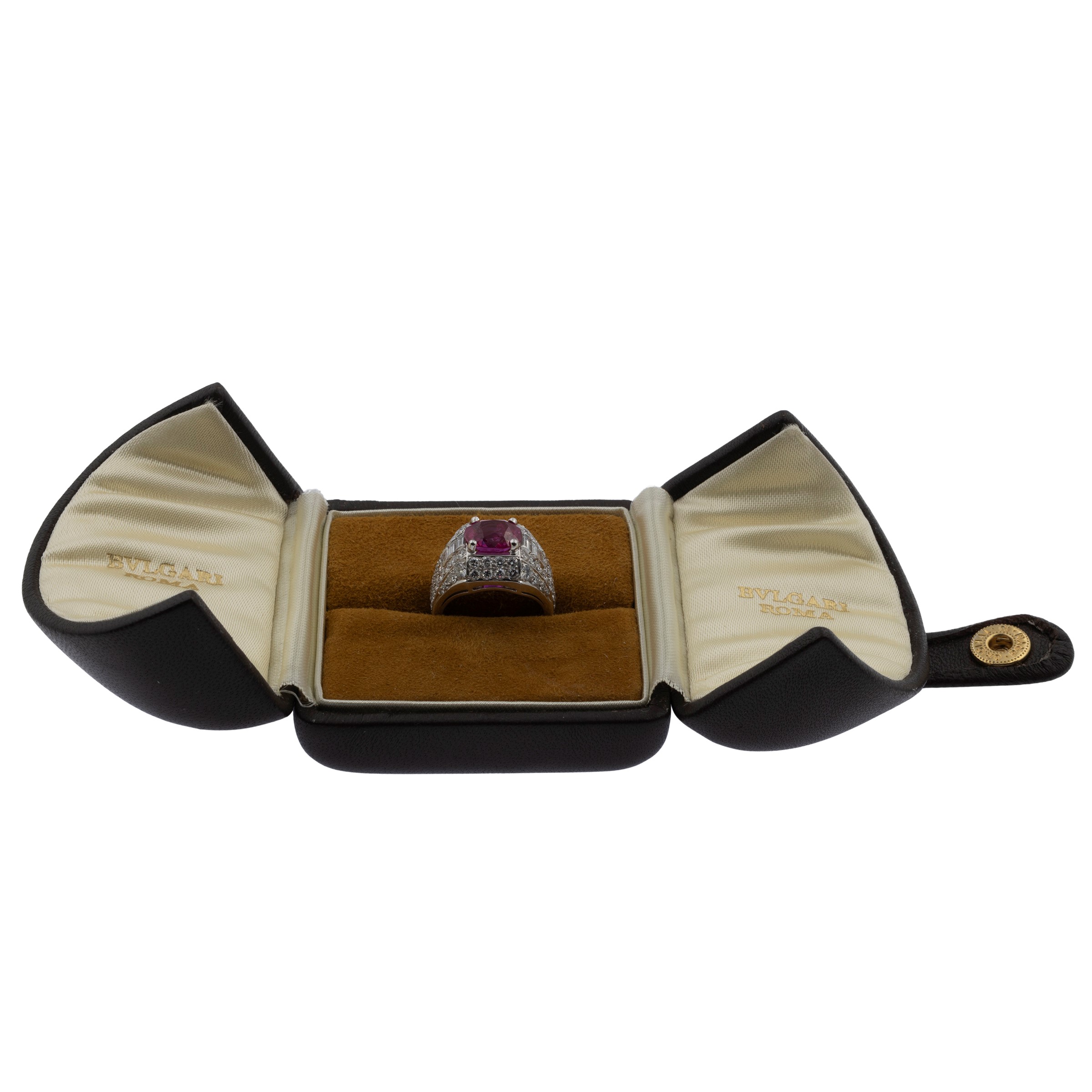 Bulgari anello a trombino con rubino Birmano naturale