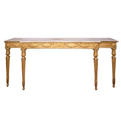 Grande Console in Legno Dorato ed Intagliato