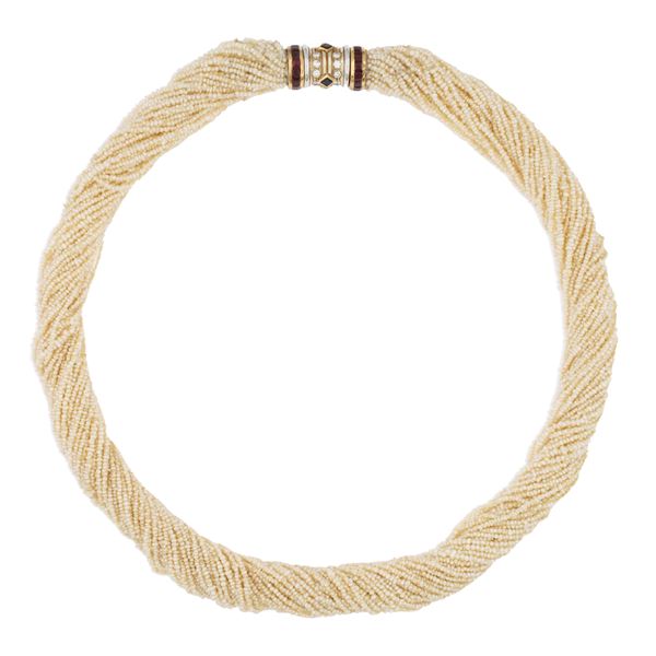 Collana a torchon di perle di acqua dolce