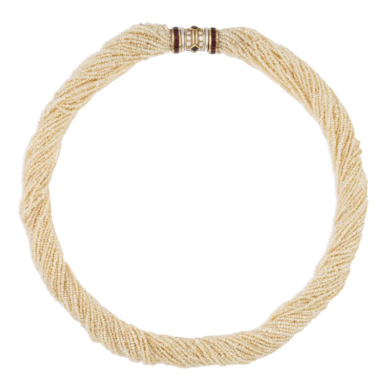 Collana a torchon di perle di acqua dolce