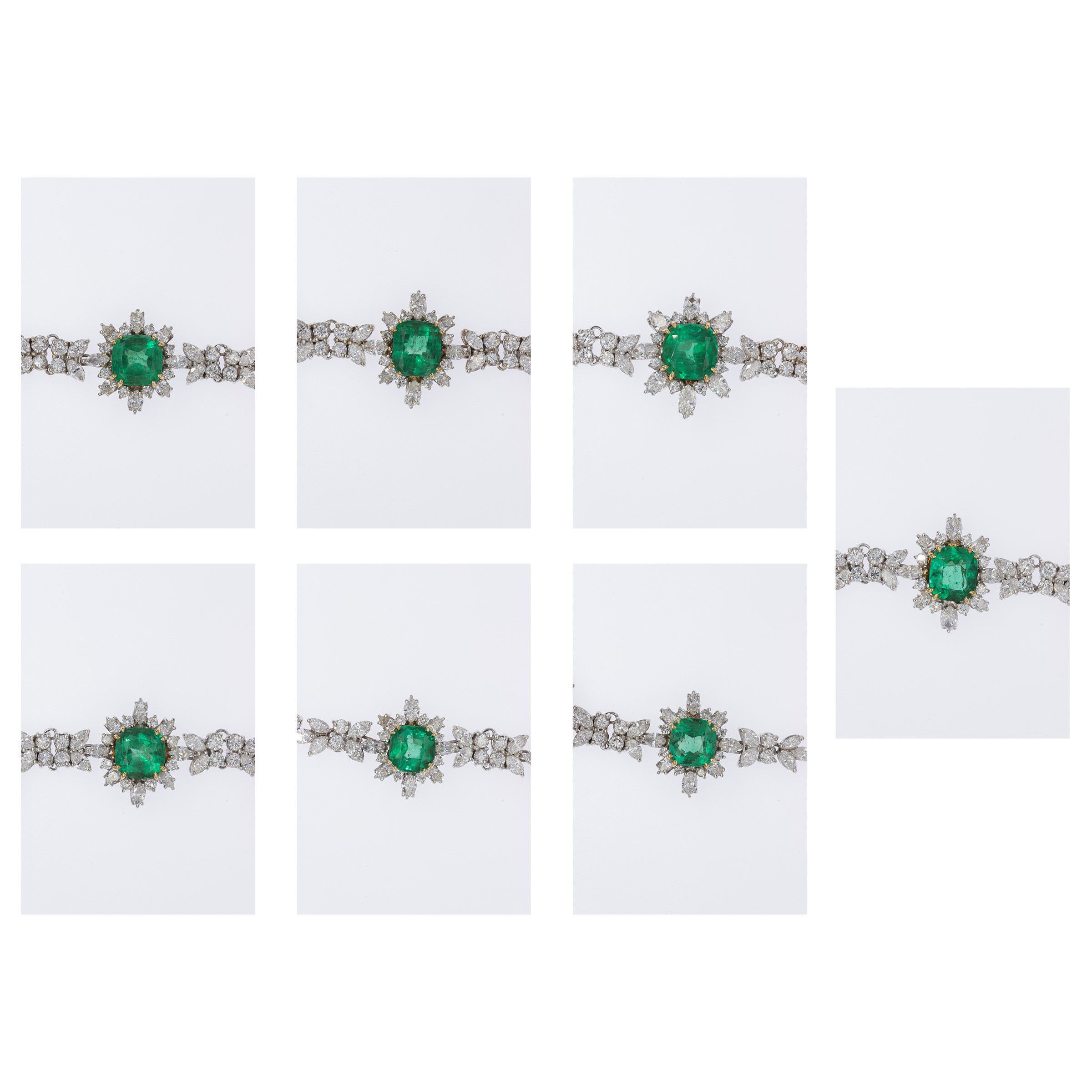 Importante Collana con Smeraldi Colombiani Naturali e Diamanti