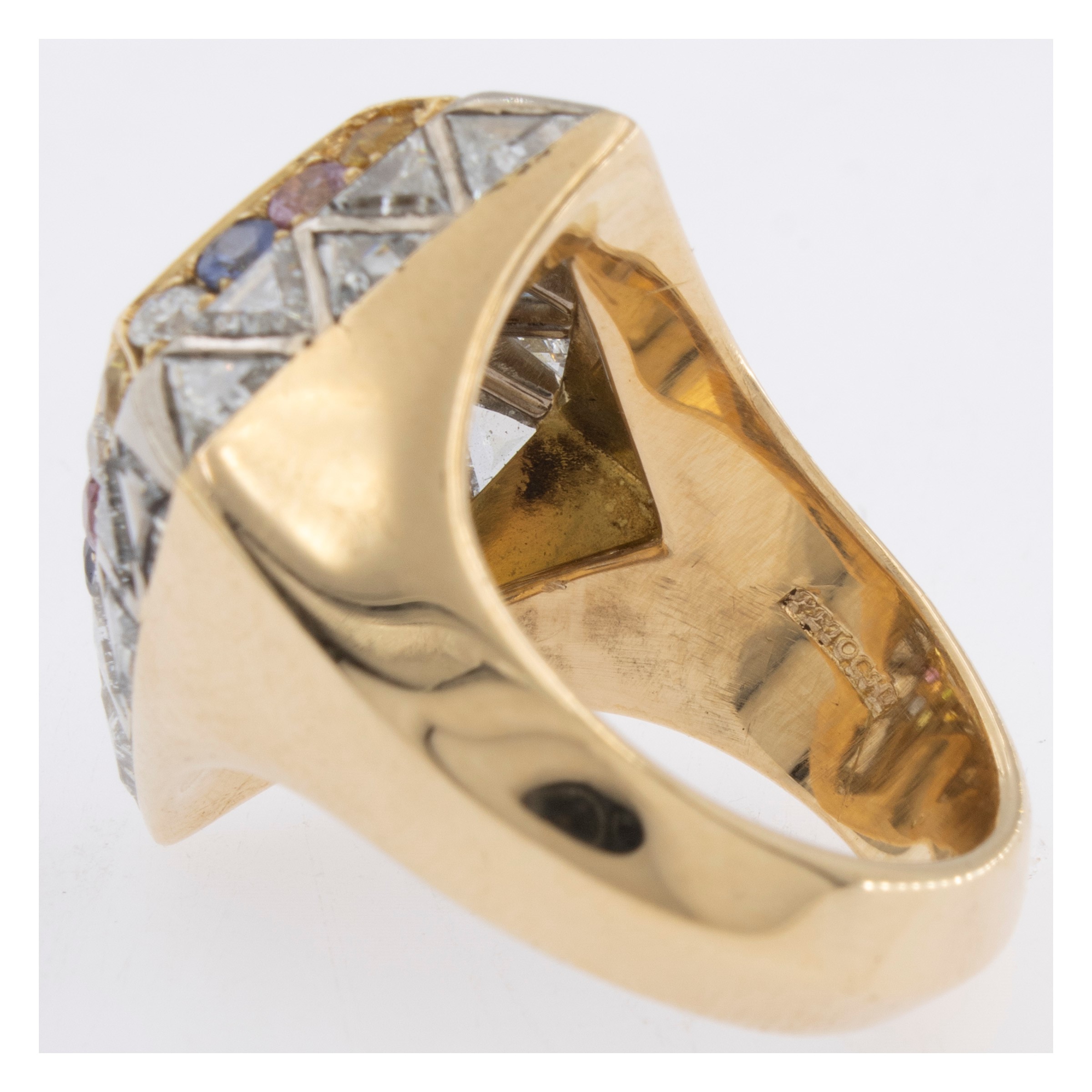 Petochi Anello a Motivo Geometrico in Oro Giallo 18kt