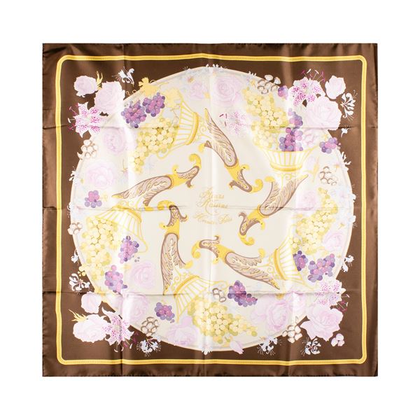 Hermes Fleurs et Raisins collection vintage scarf