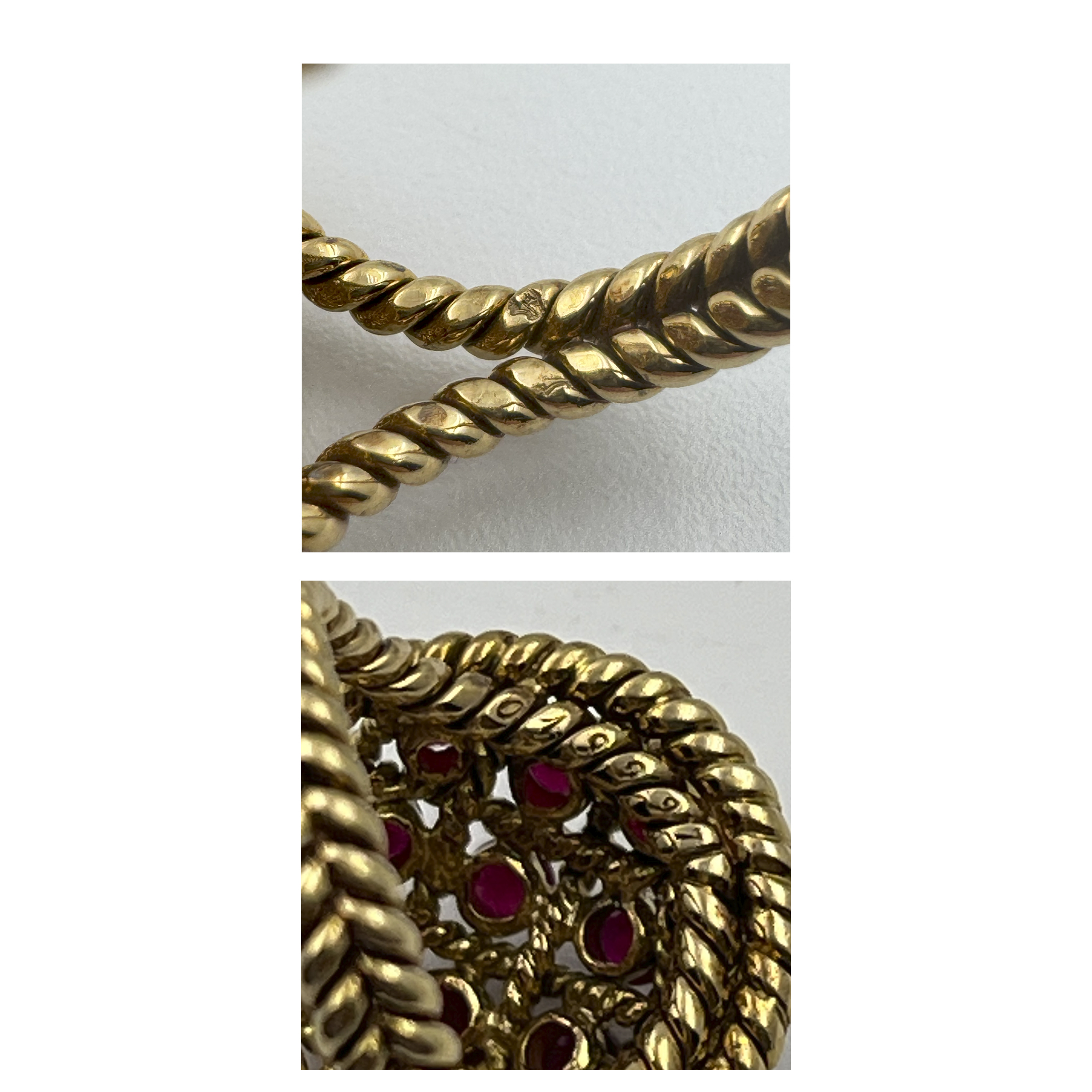 Cartier Paris anello in oro giallo 18kt e rubini tondi