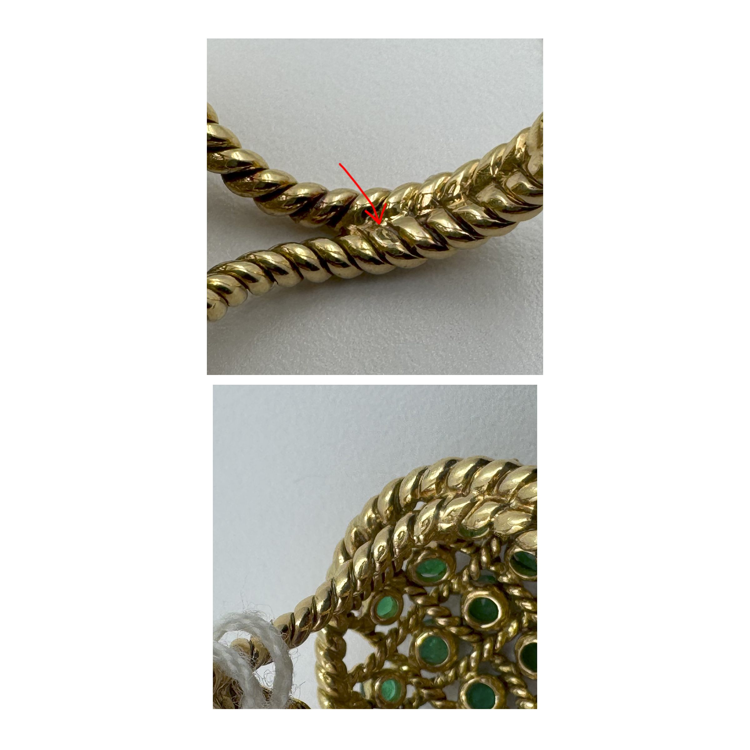 Cartier Paris anello in oro giallo 18kt e smeraldi tondi