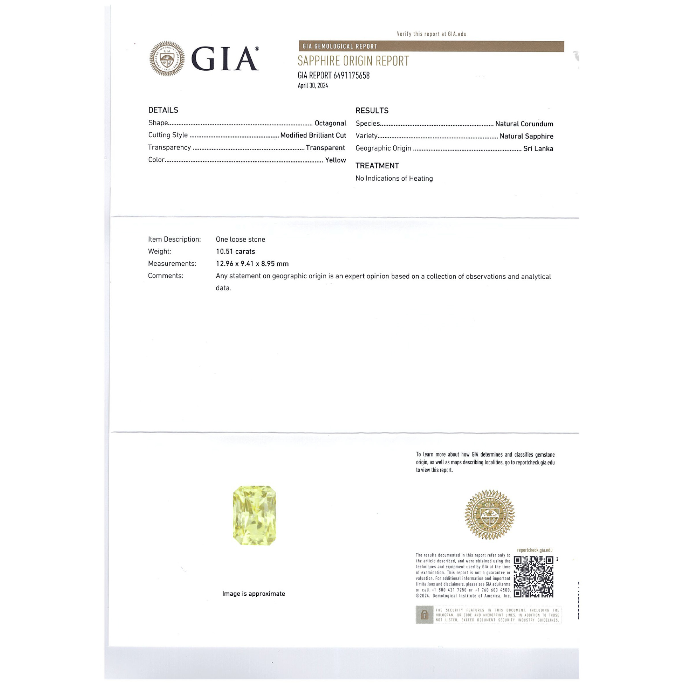 Bulgari anello in platino con zaffiro giallo naturale Sri Lanka