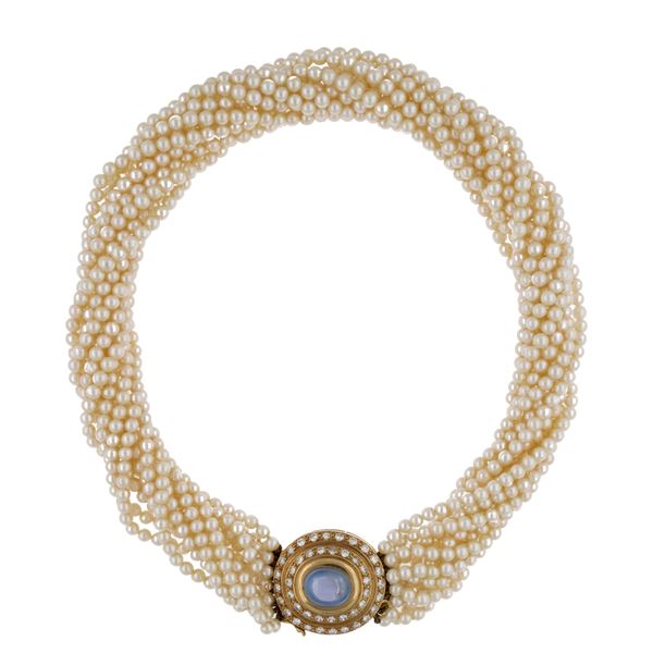 Collana a torchon composta da undici fili di perle