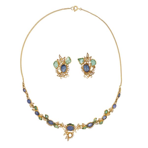 Diego Percossi Papi 18kt yellow gold necklace and earrings