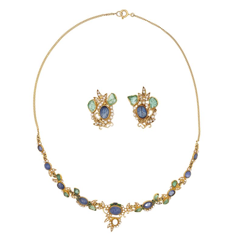 Diego Percossi Papi collana e orecchini in oro giallo 18kt