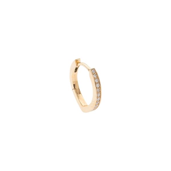 Repossi orecchino singolo in oro giallo 18kt e diamanti