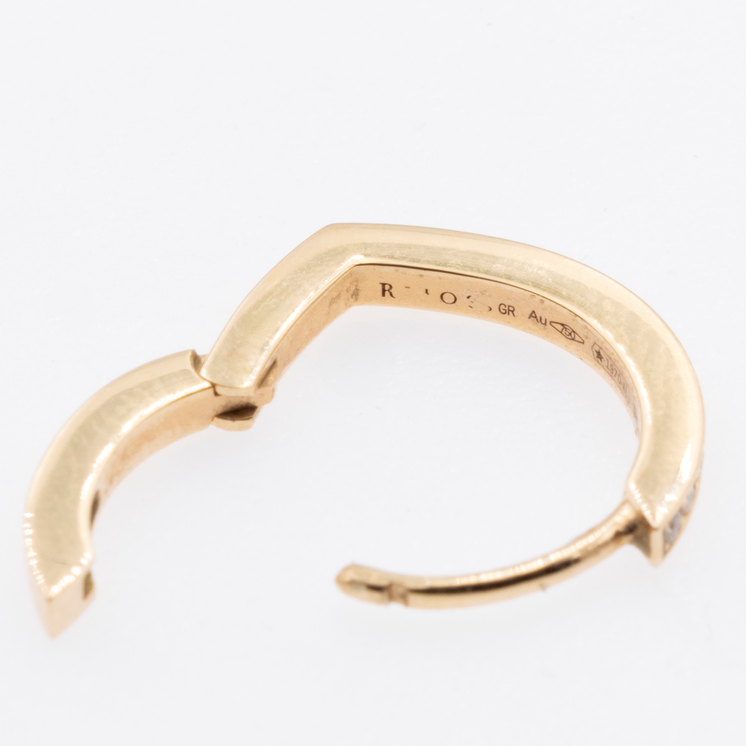 Repossi orecchino singolo in oro giallo 18kt e diamanti