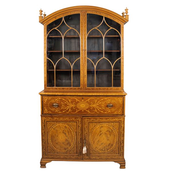 Mobile libreria a due corpi in legno