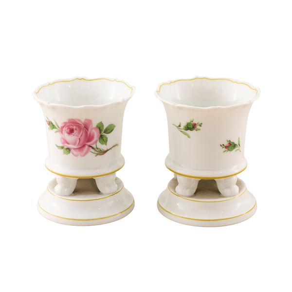 Coppia di piccoli vasi, manifattura Meissen