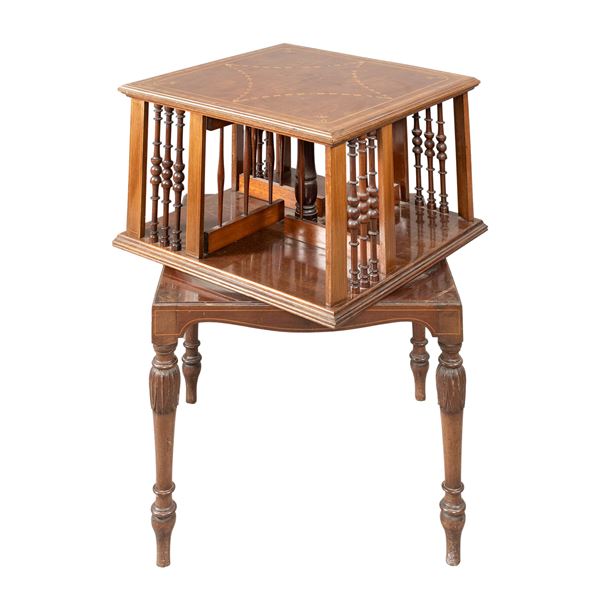 Mahogany swivel library