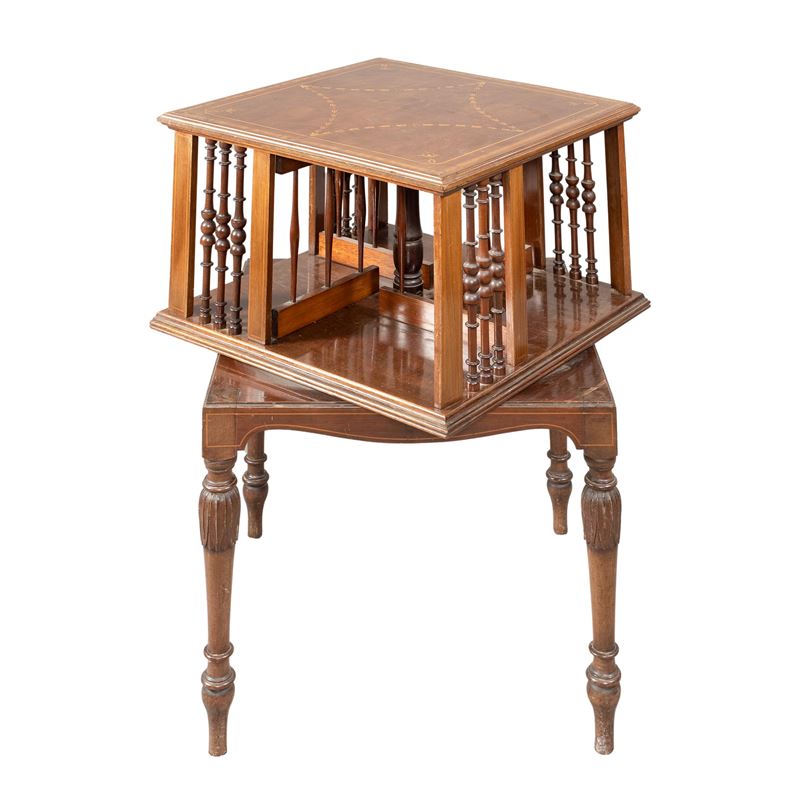 Libreria girevole in mogano