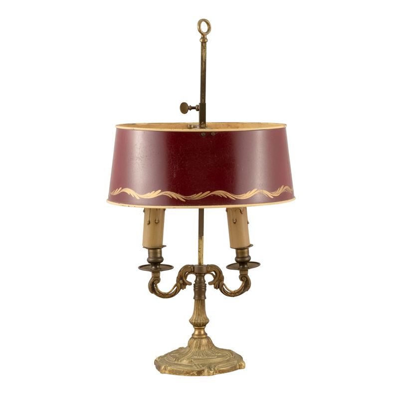 Lampada Bouillote in ottone a due luci