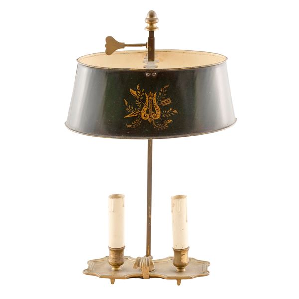 Lampada Bouillote in ottone a due luci