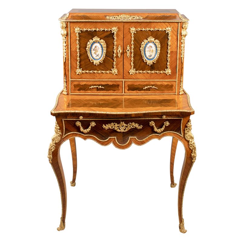 Bonheur du jour impialliacciato in legni vari