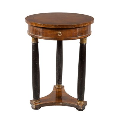 Gueridon in Legno e Legno Ebanizzato