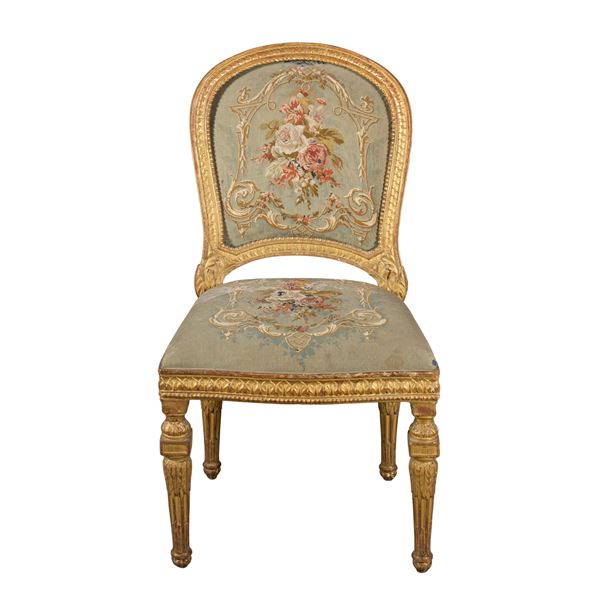 Inalaid gilt wood chair