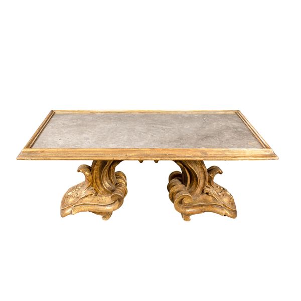 Inlaid giltwood centerpiece table
