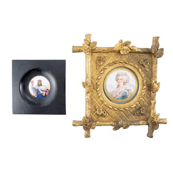 Two polychrome porcelain plates  (19th century)  - Auction Paintings, Furniture, Books and Sculptures Web Only - Colasanti Casa d'Aste