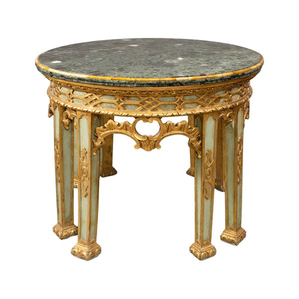 Lacquered carved and giltwood centerpiece table