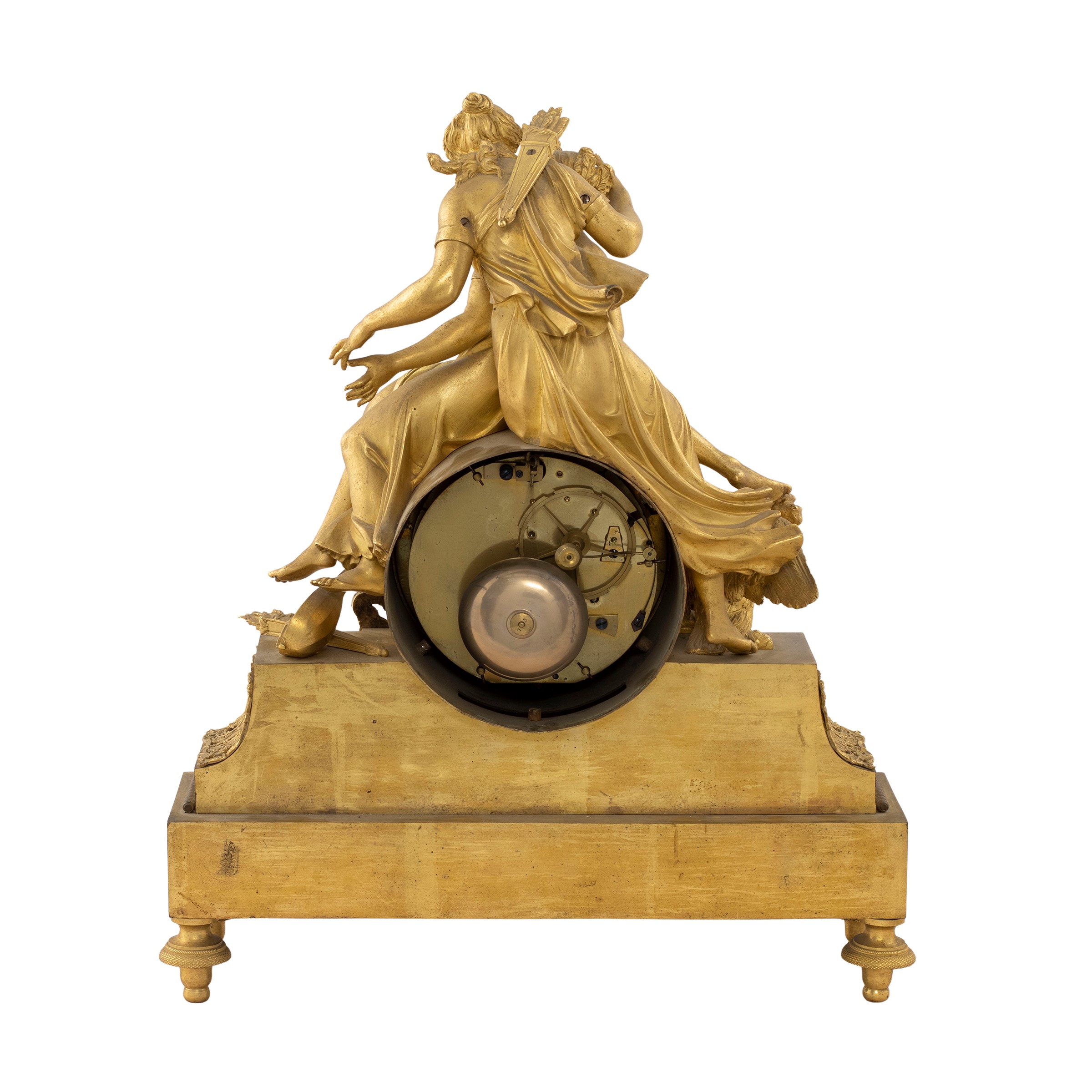 Orologio a Pendolo da Tavolo in Bronzo Dorato
