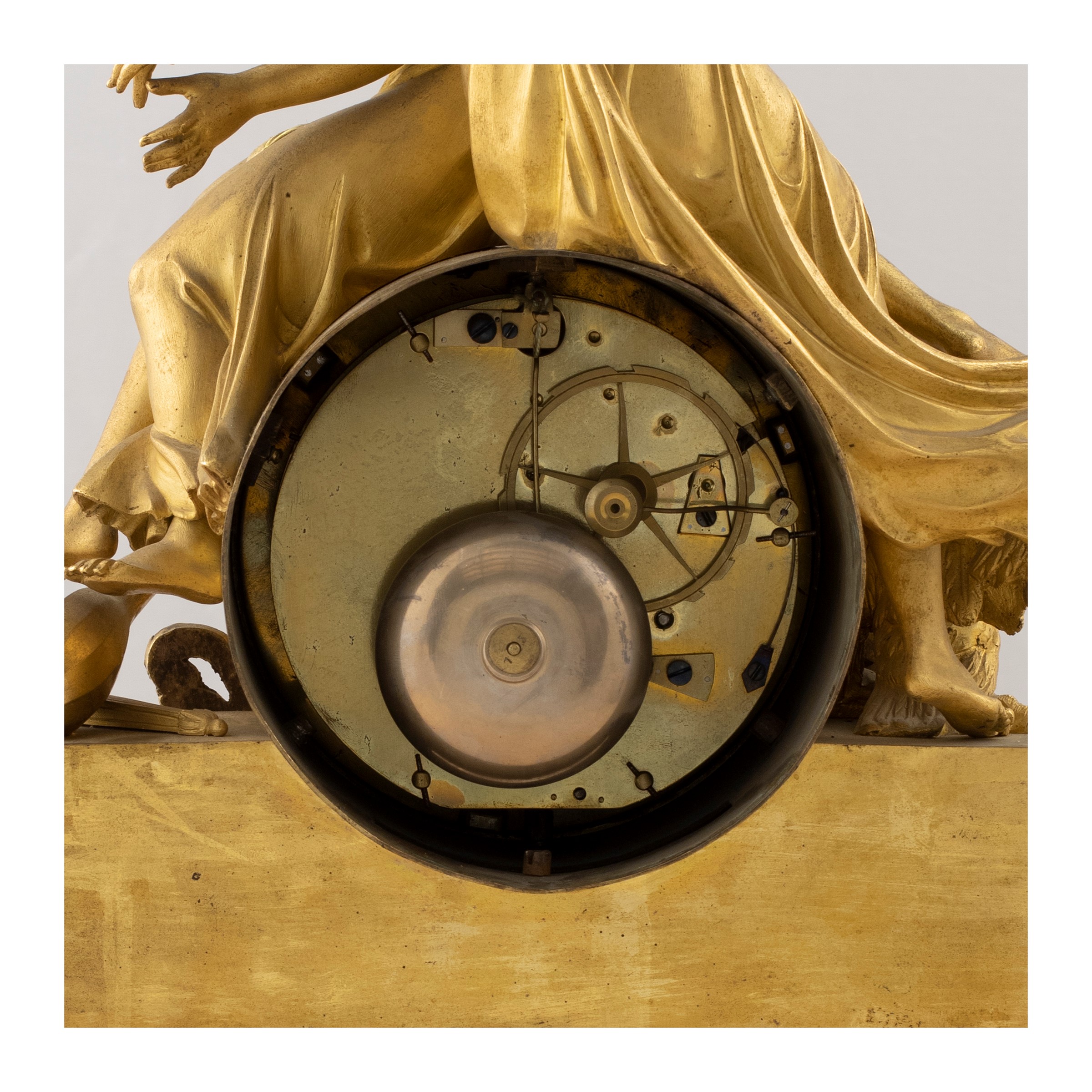 Orologio a Pendolo da Tavolo in Bronzo Dorato