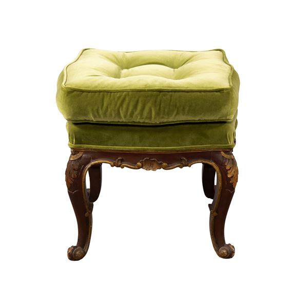 Lacquered and golden wood stool