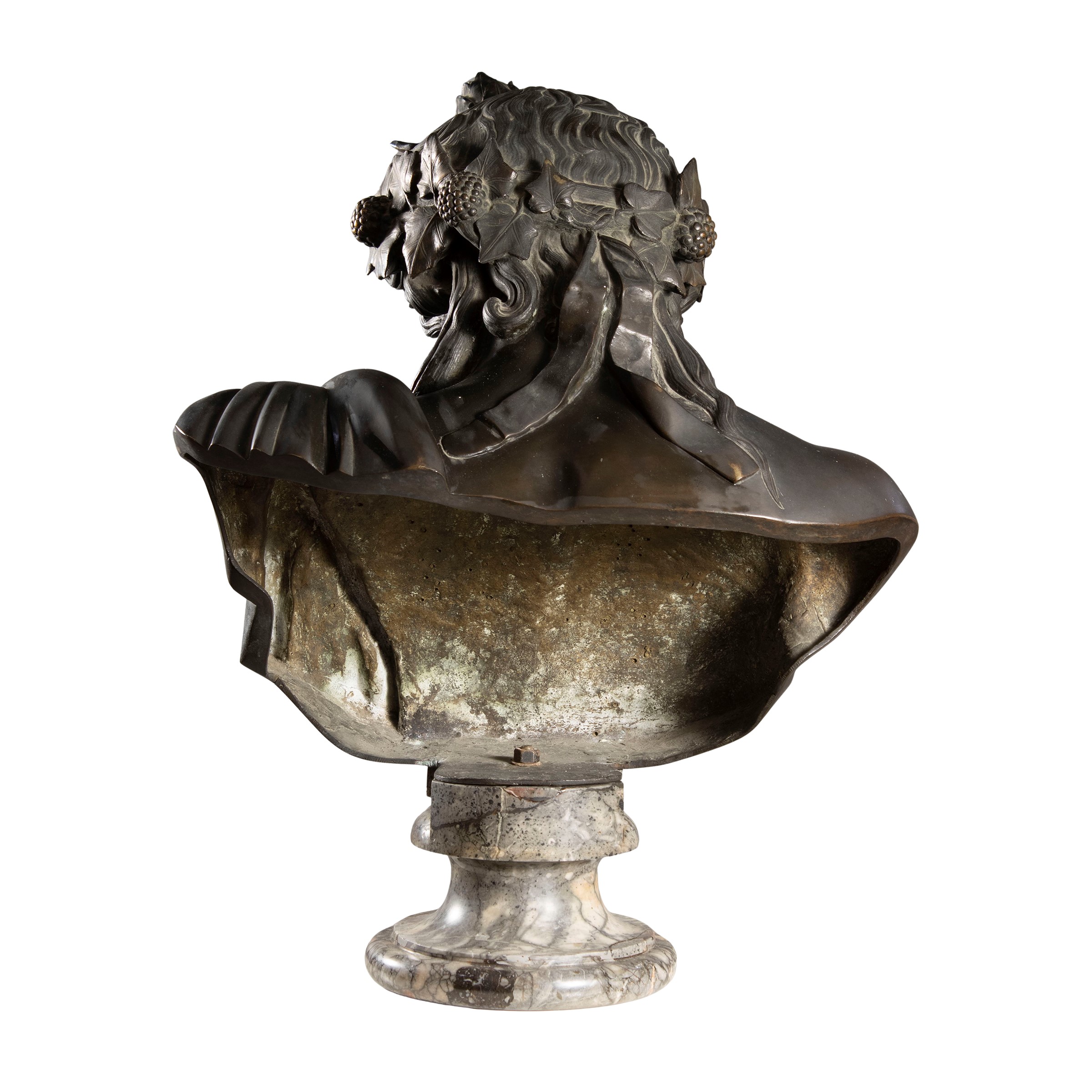 Busto in Bronzo Patinato e Marmo