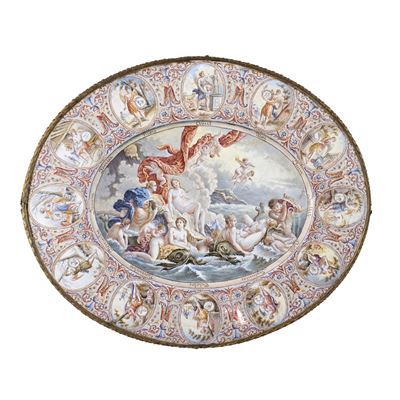 Alzata in Smalto e Bronzo Dorato