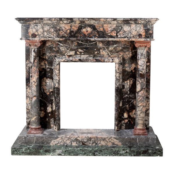  fireplace veneered in African black marble