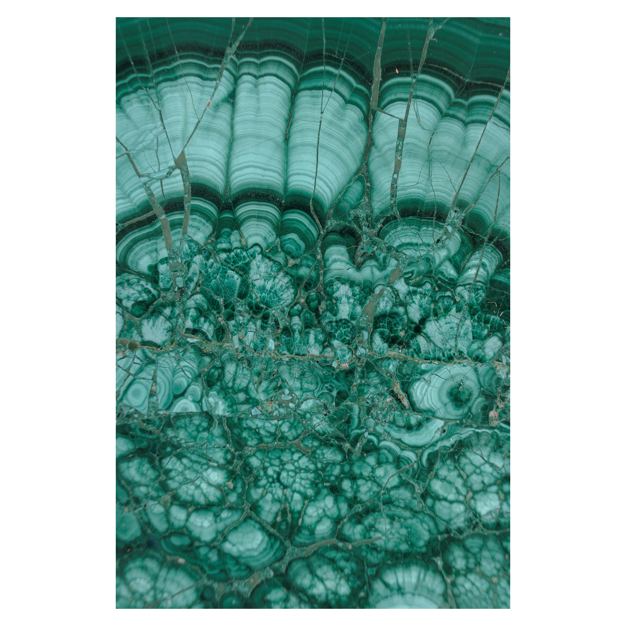 Tavolo da Centro in Malachite e Bronzo Dorato e Patinato