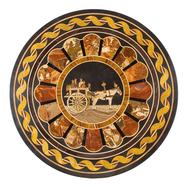  Centerpiece table with polychrome scagliola  top