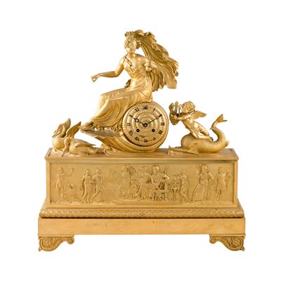 Orologio a Pendolo da Tavolo in Bronzo Dorato