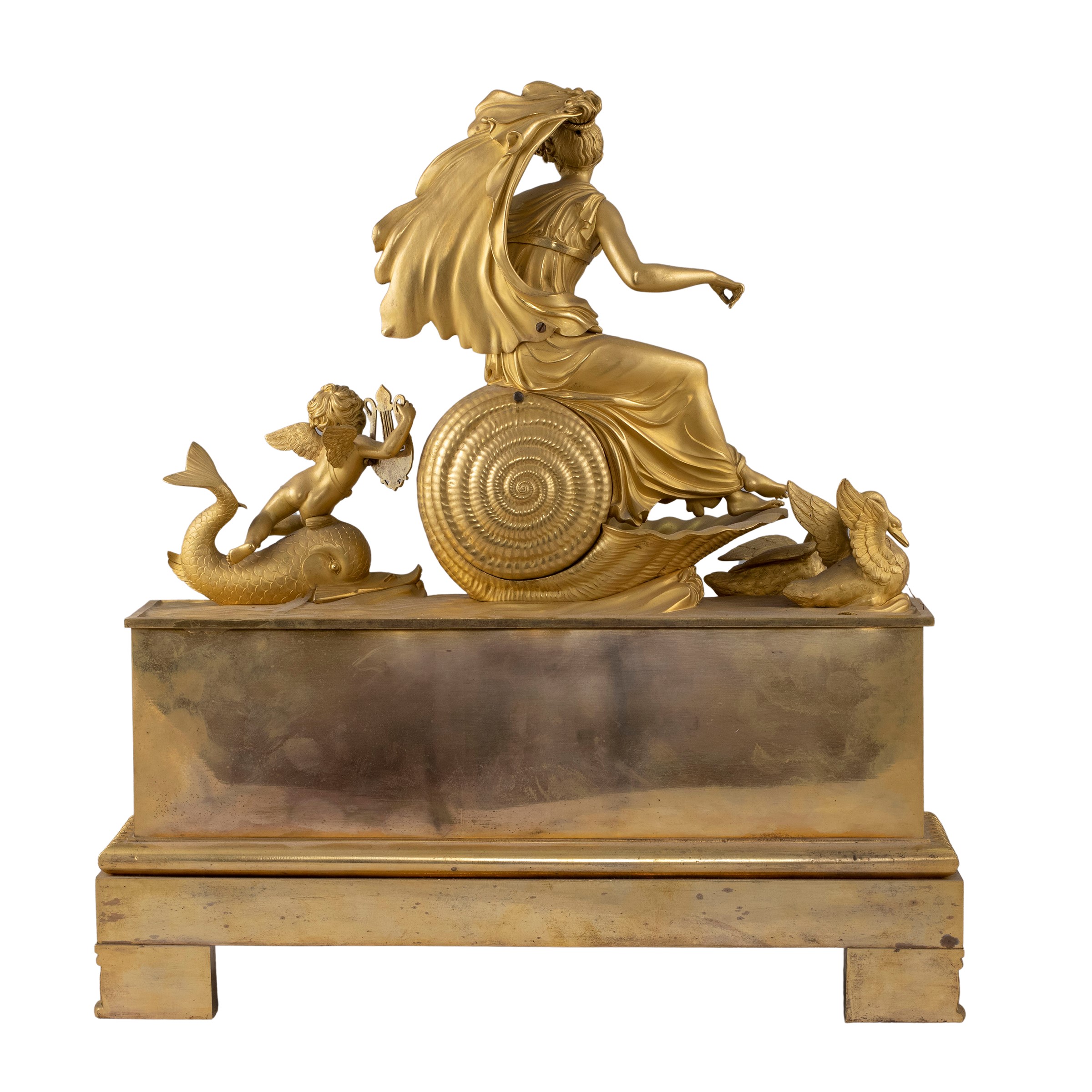 Orologio a Pendolo da Tavolo in Bronzo Dorato