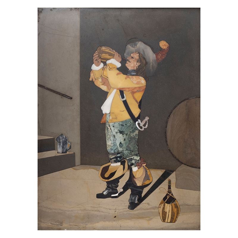 Placca in Commesso di Pietre Dure su Marmo